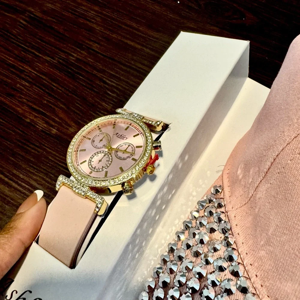 Pink Queen Rhinestone Hat & Watch Gift Set Ashley Princess NWT - Picture 5 of 8